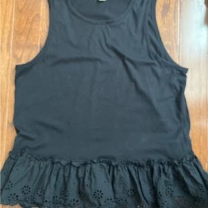 EUC Women’s JCrew black peplum sleeveless Sz Med